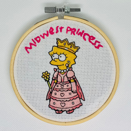 Lisa Simpson Midwest Princess Embroidery Hoop