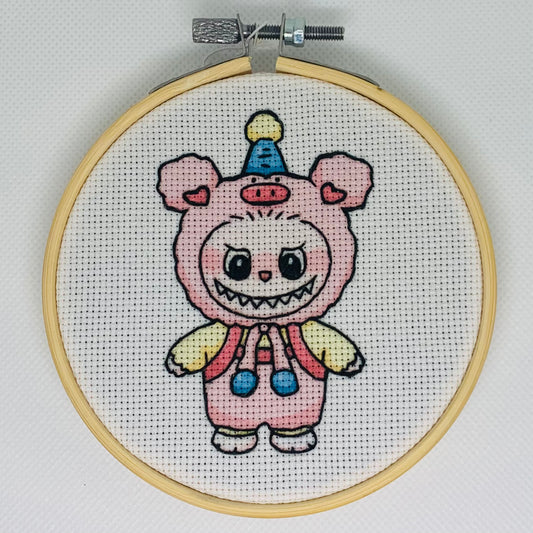 Piggy Labubu Embroidery Hoop