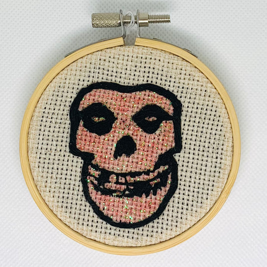 Misfits Pink Glitter Embroidery Hoop