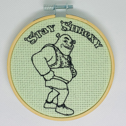 Shrek, Stay Shrexy Embroidery Hoop