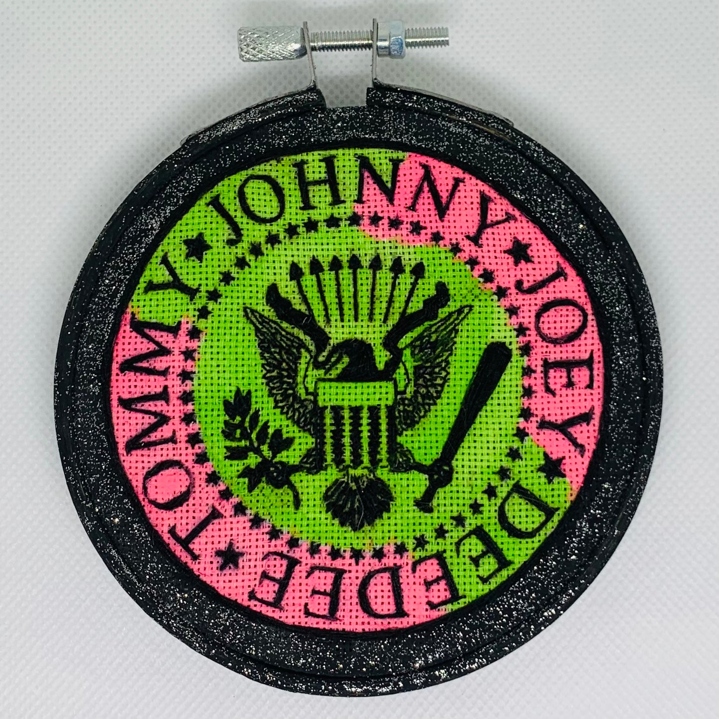 Ramones Glitter Embroidery Hoop