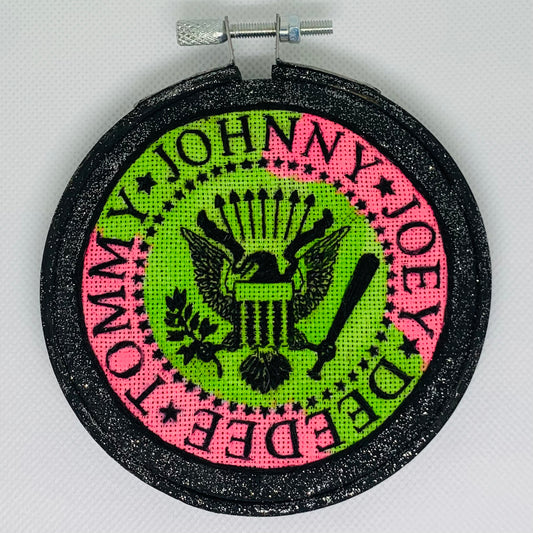 Ramones Glitter Embroidery Hoop
