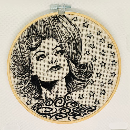 Mars Attacks Martian Lady Embroidery Hoop