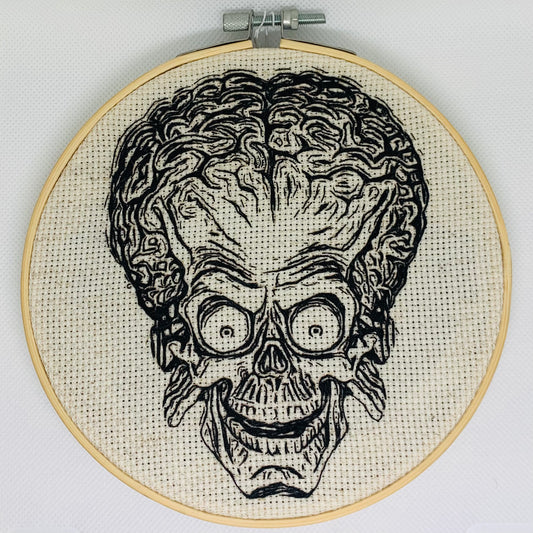 Mars Attacks Alien Embroidery Hoop