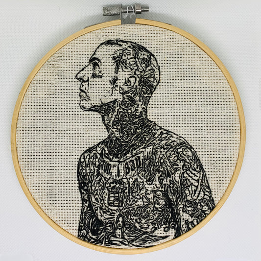 Travis Barker Embroidery Hoop
